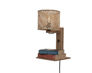 Wall Lamp with bookshelf - JAVA - Bamboo