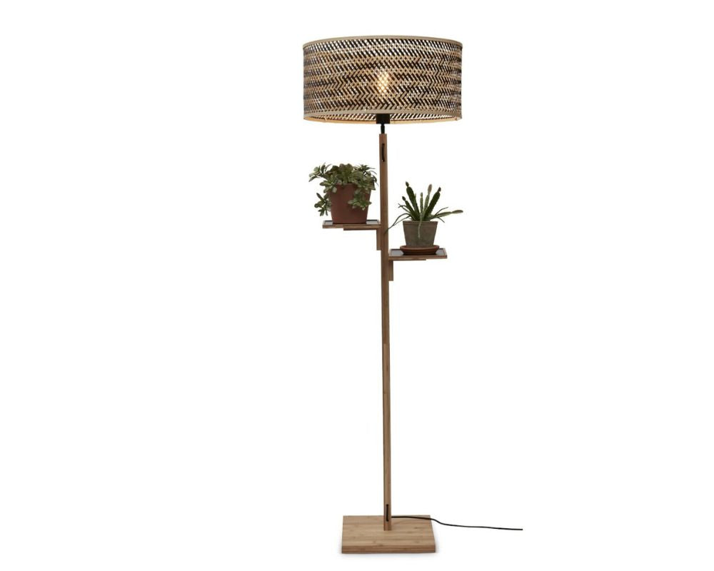Floor Lamp with shelves - JAVA - Bamboo
