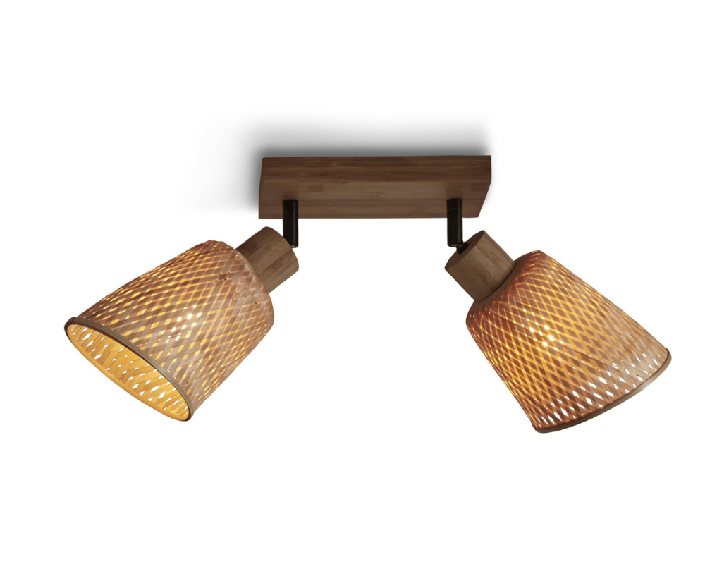 Ceiling Lamp - JAVA - 2-Shade - Bamboo