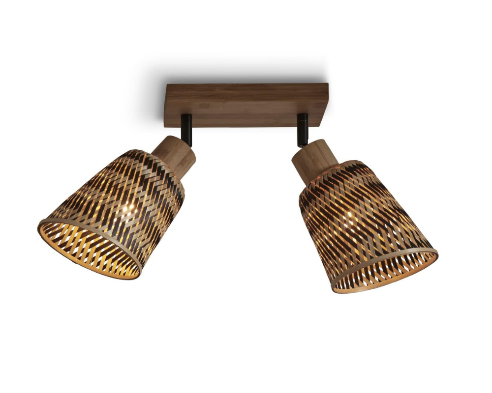 Ceiling Lamp - JAVA - 2-Shade - Bamboo