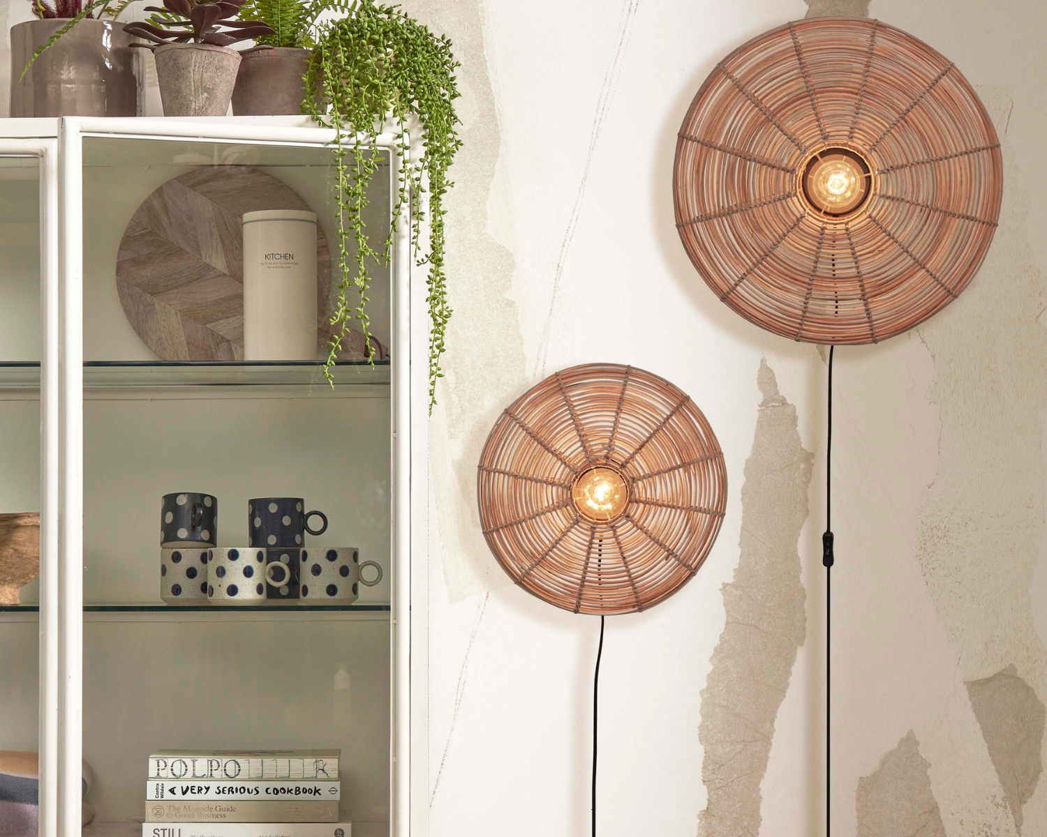 Wandlamp - TANAMI - Rotan - Schijf