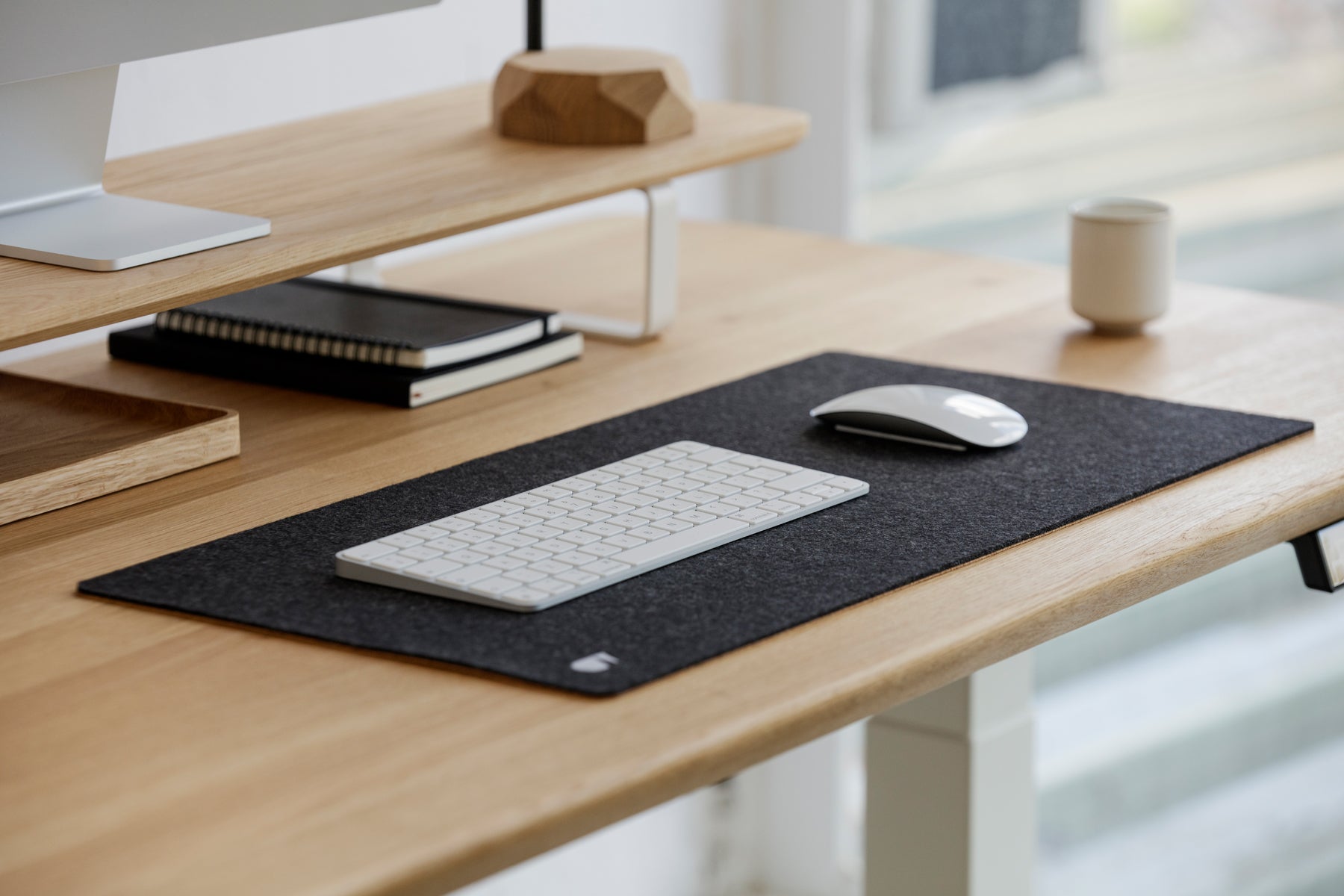 felt &amp; cork desk mat anthracite