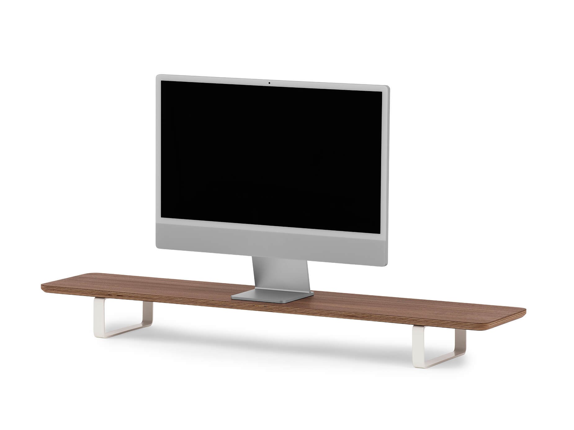dual desk shelf – monitor stand – walnut