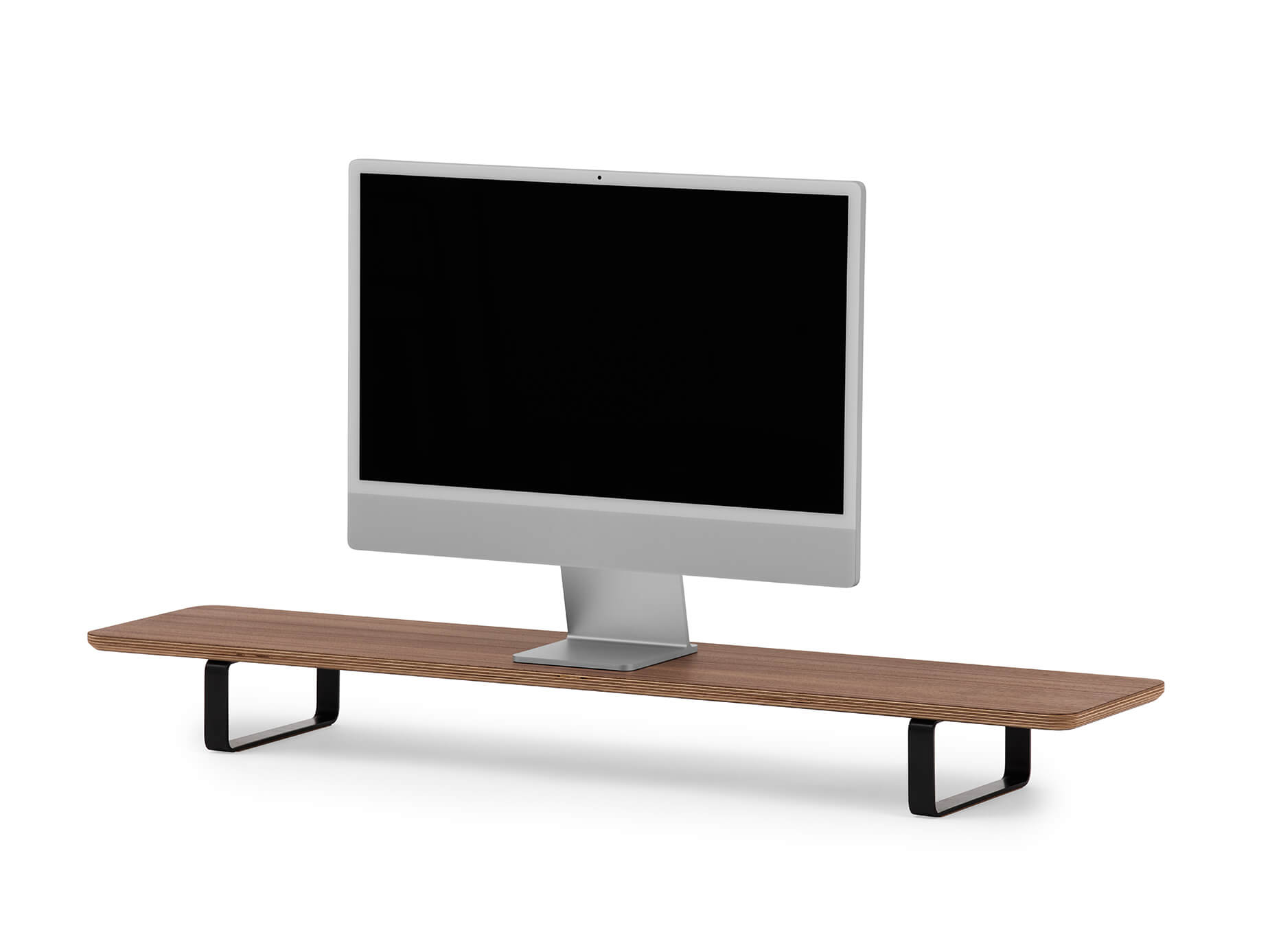 dual desk shelf – monitor stand – walnut