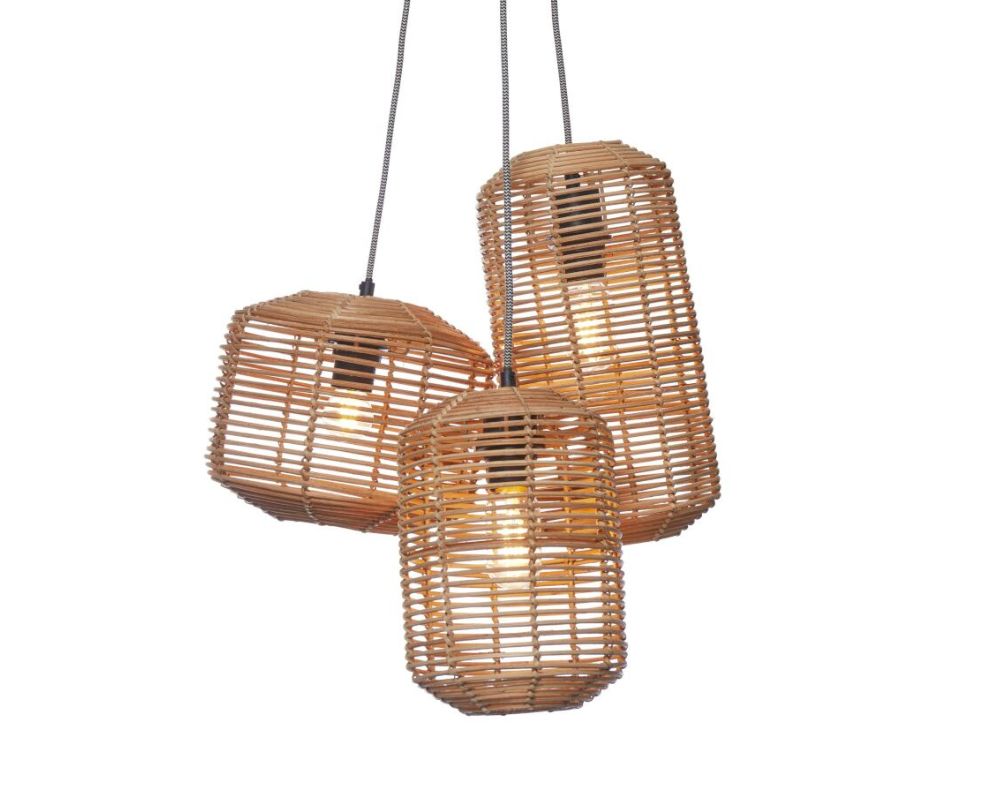 Hanging Lamp - TANAMI - Rattan / 3-Shade