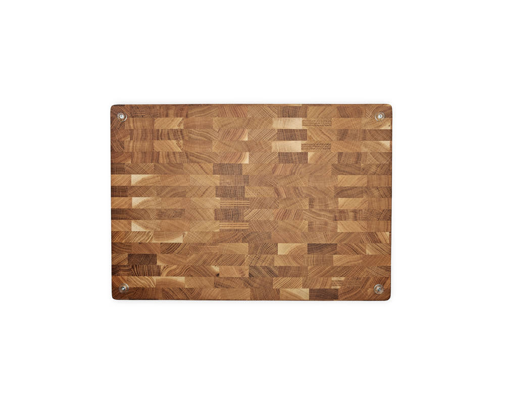 End-Grain Cutting Board - Oak - Juice Groove & Handles