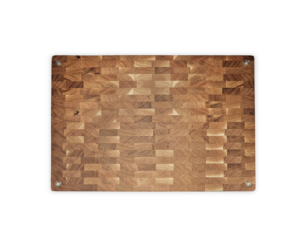 End-Grain Cutting Board - Oak - Juice Groove & Handles