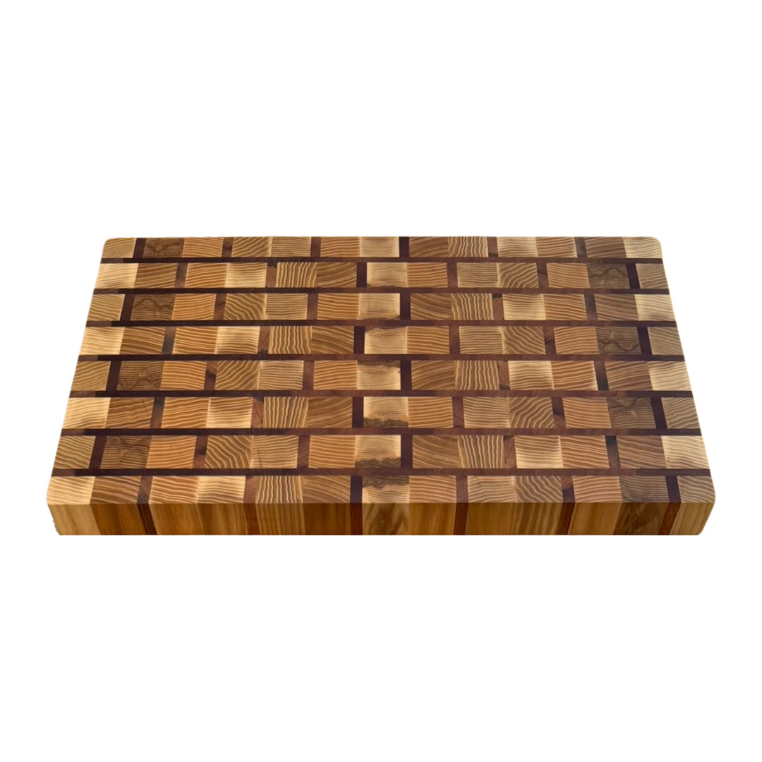 End-Grain Solid Wood Multi Patterned Cutting Board