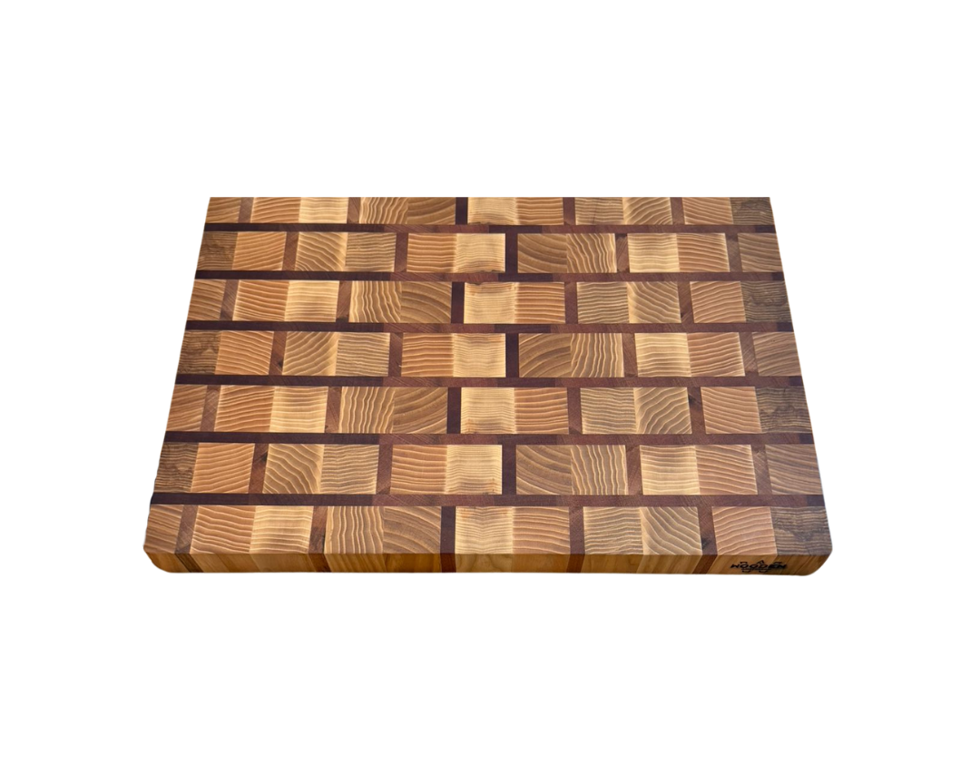 End-Grain Solid Wood Multi Patterned Cutting Board