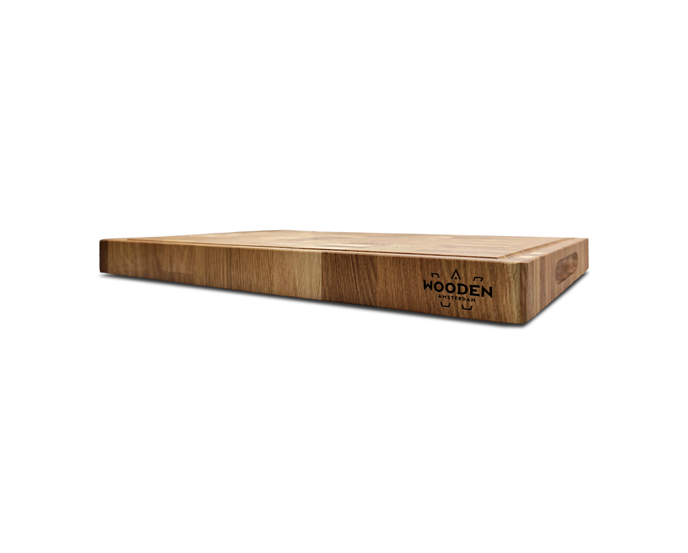 End-Grain Cutting Board - Oak - Juice Groove & Handles