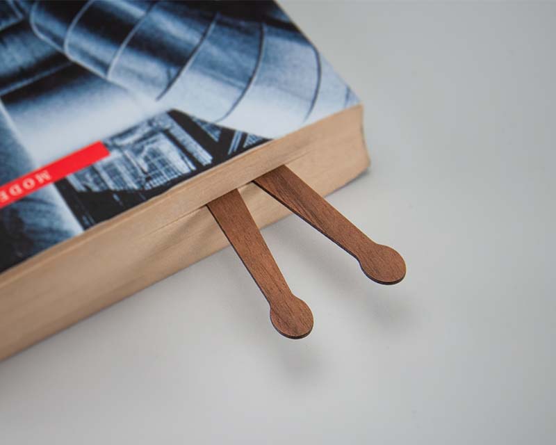 drumsticks music instrument bookmark wood walnut