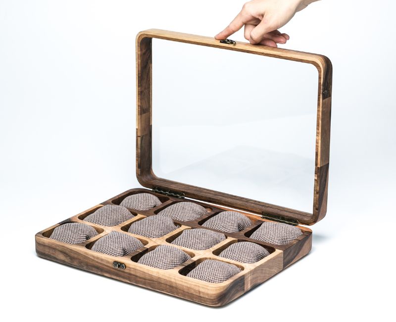 ecowalnut watch box 12 pieces wooden amsterdam