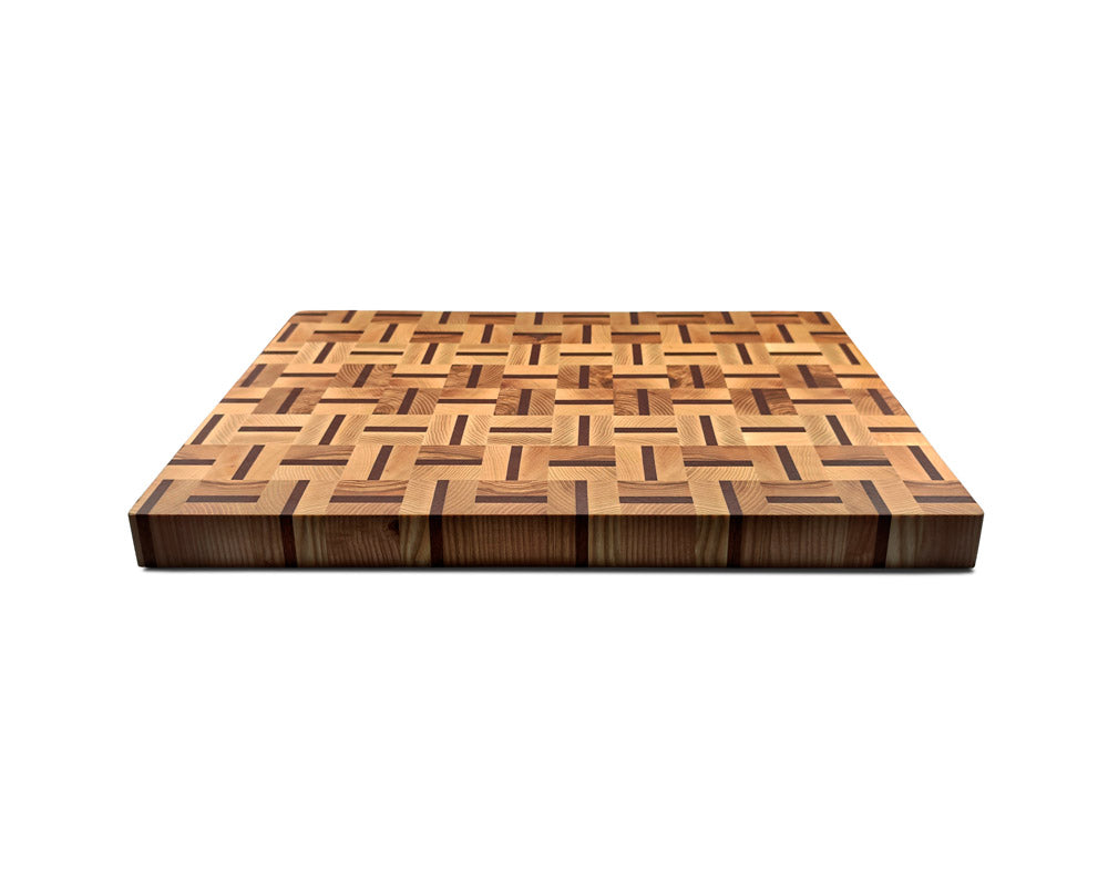 End-Grain Solid Wood Multi Patterned Cutting Board