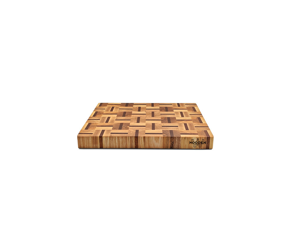 End-Grain Solid Wood Multi Patterned Cutting Board
