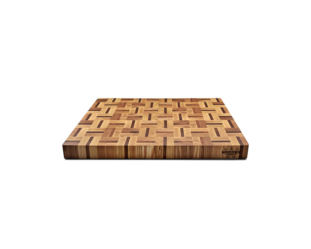 End-Grain Solid Wood Multi Patterned Cutting Board