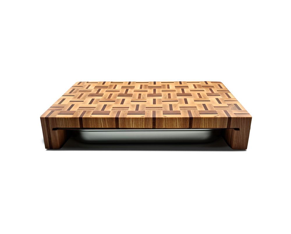 End-Grain Cutting Board with Tray