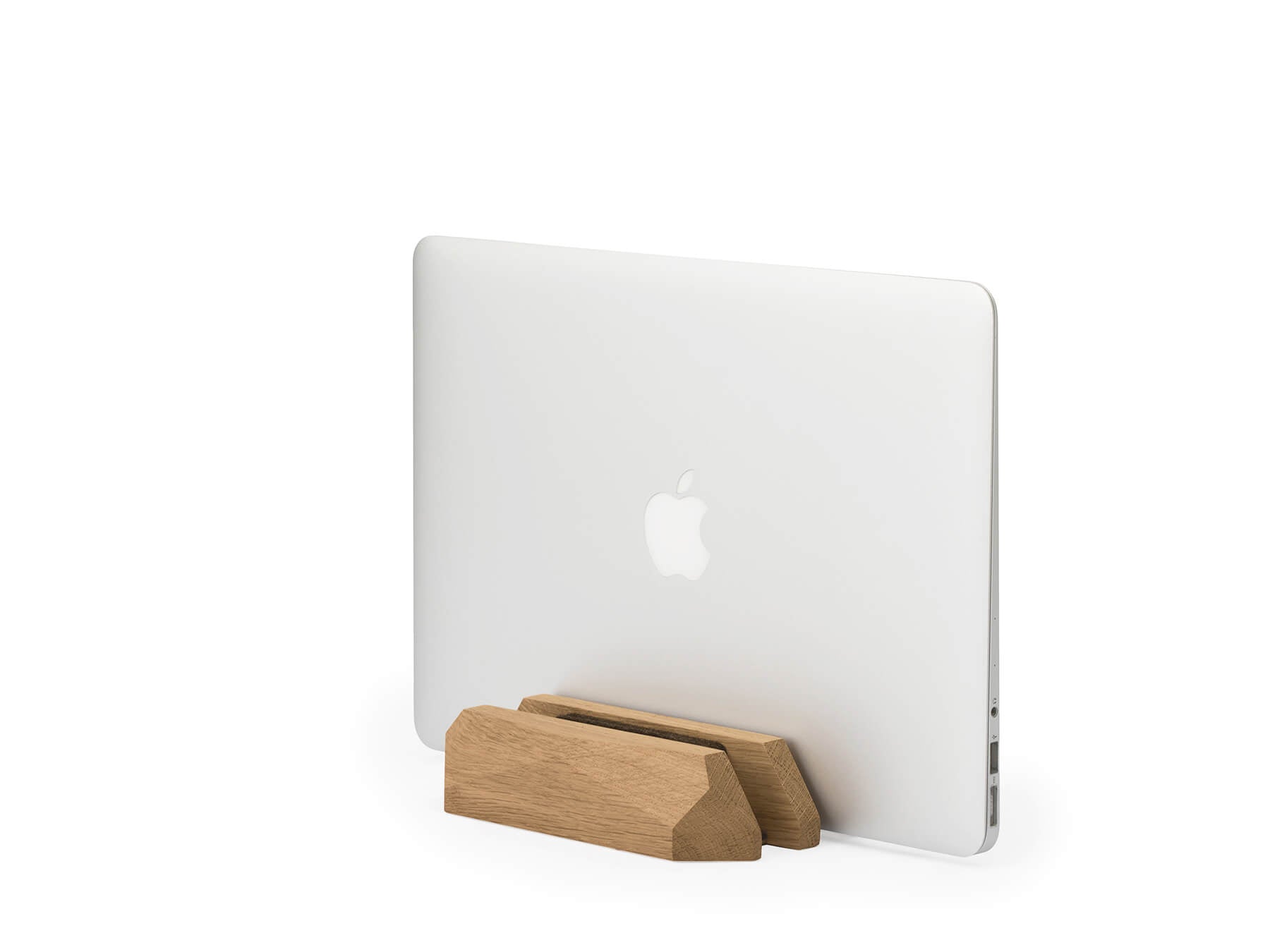 dual laptop dock oak