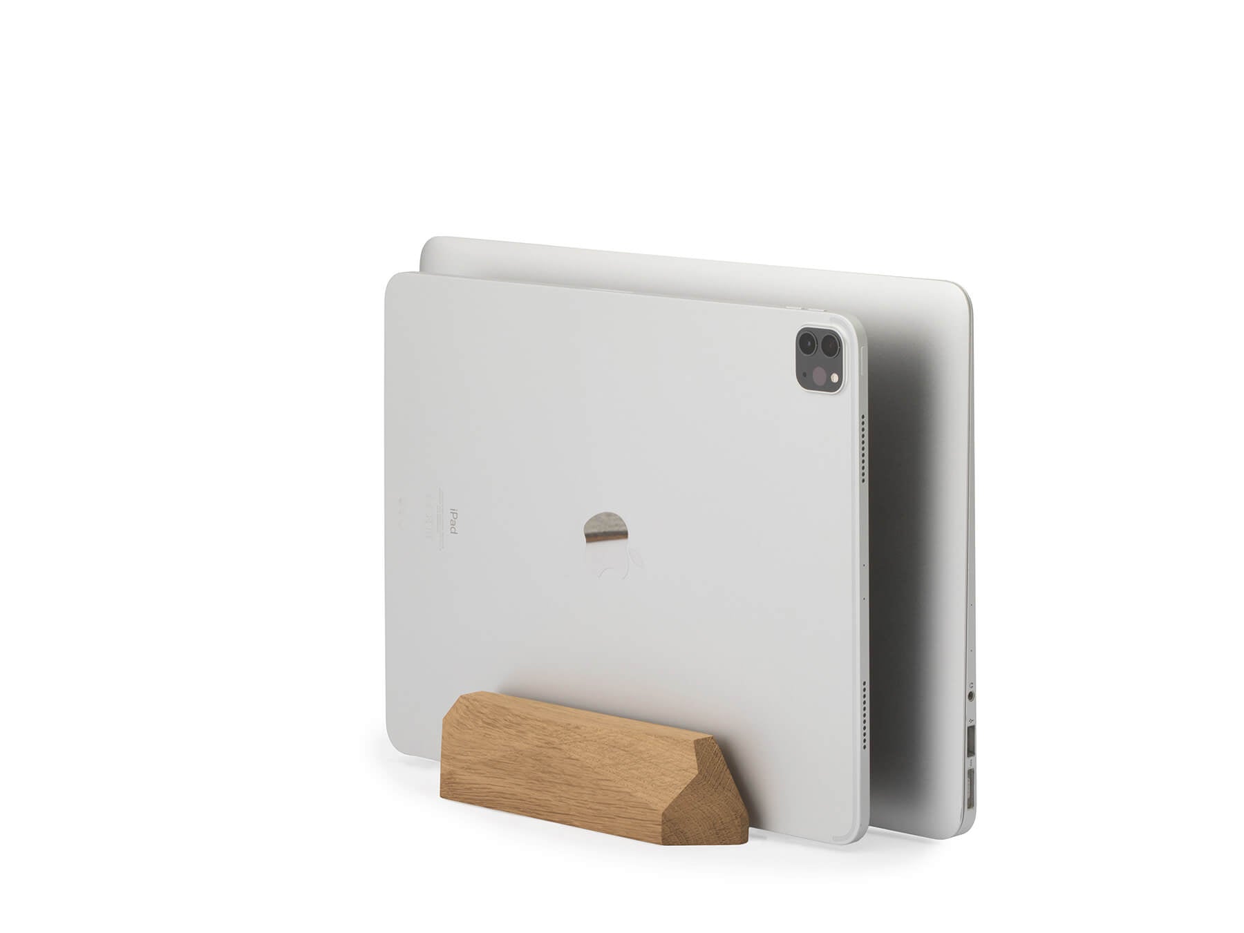 dual laptop dock oak