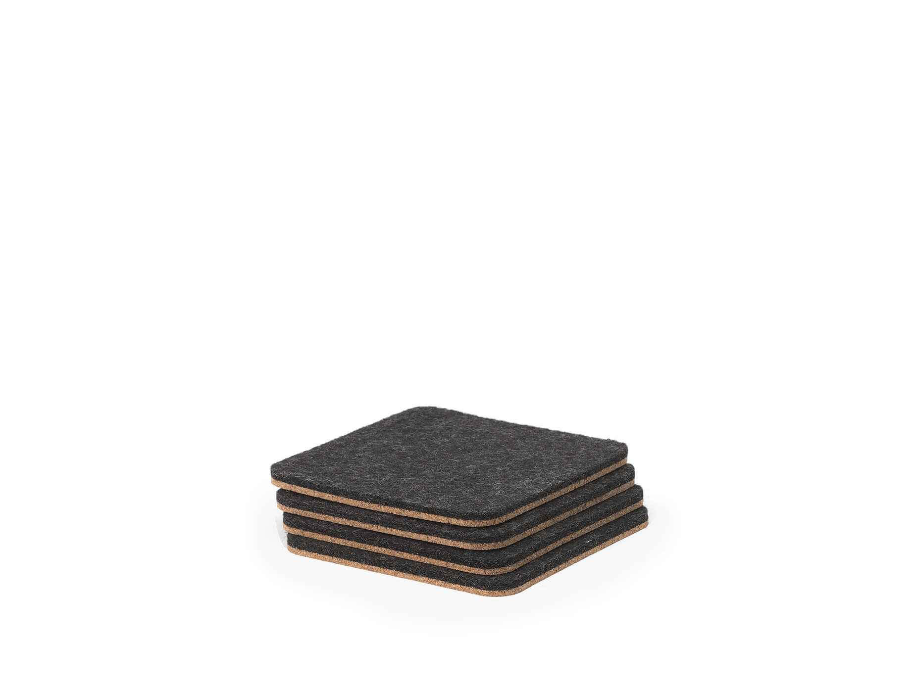 felt &amp; cork coasters set of 4 anthracite