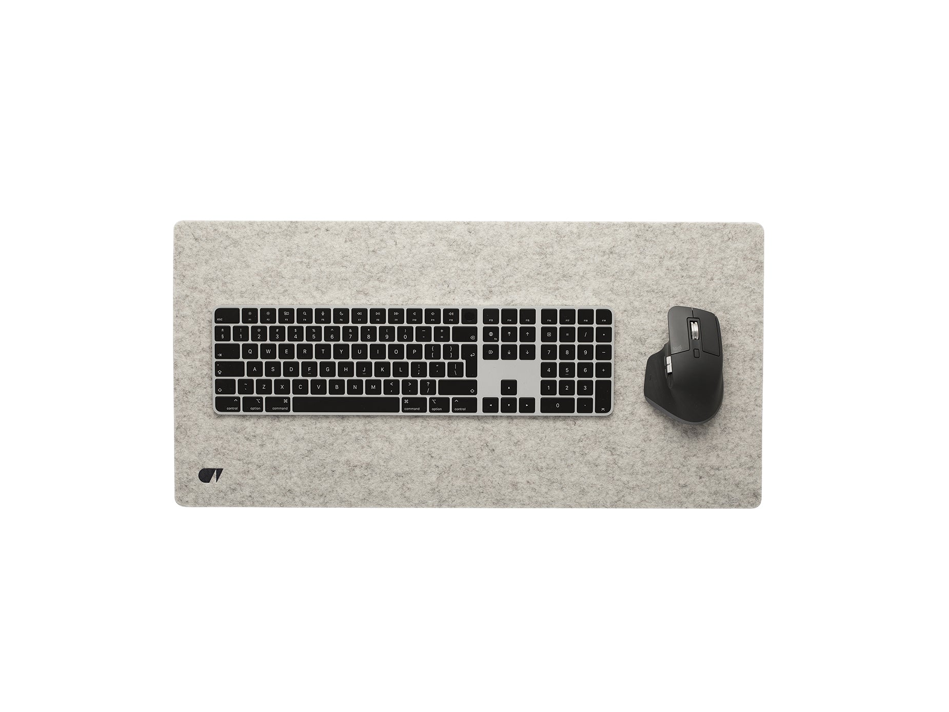 felt &amp; cork desk mat stone grey