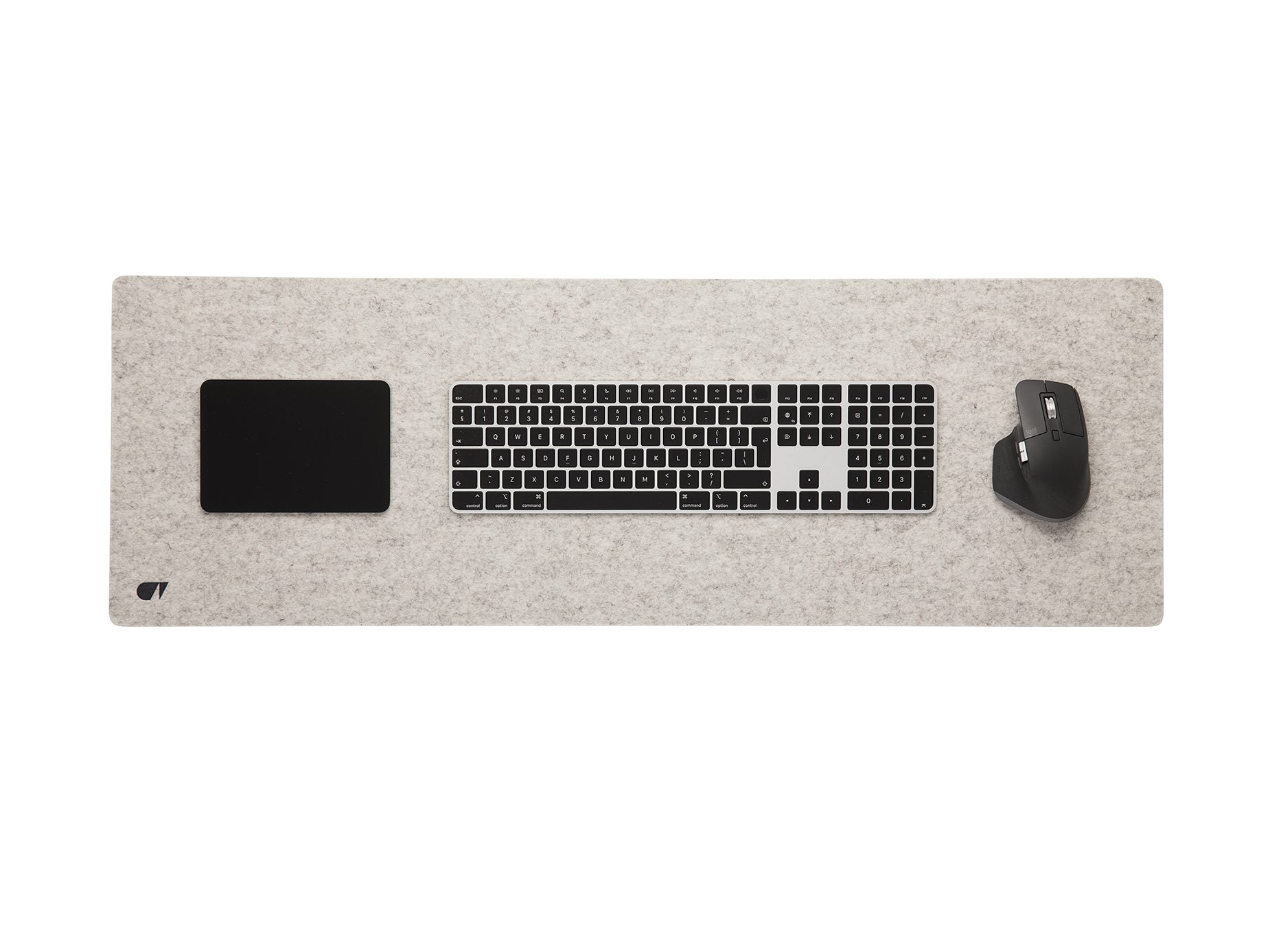 felt &amp; cork desk mat stone grey
