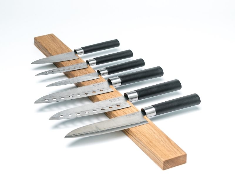knife magnetic holder oak large