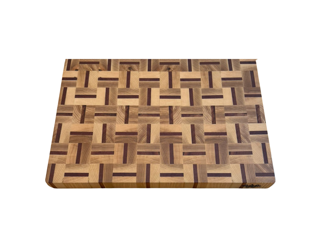 End-Grain Solid Wood Multi Patterned Cutting Board