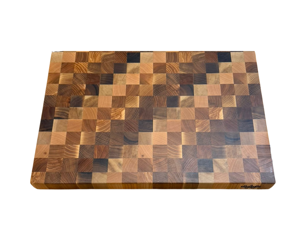 End-Grain Solid Wood Multi Patterned Cutting Board
