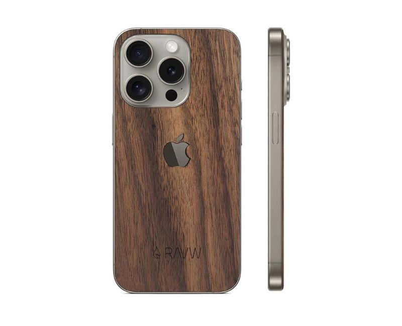 rauw iphone skin 15 pro walnut