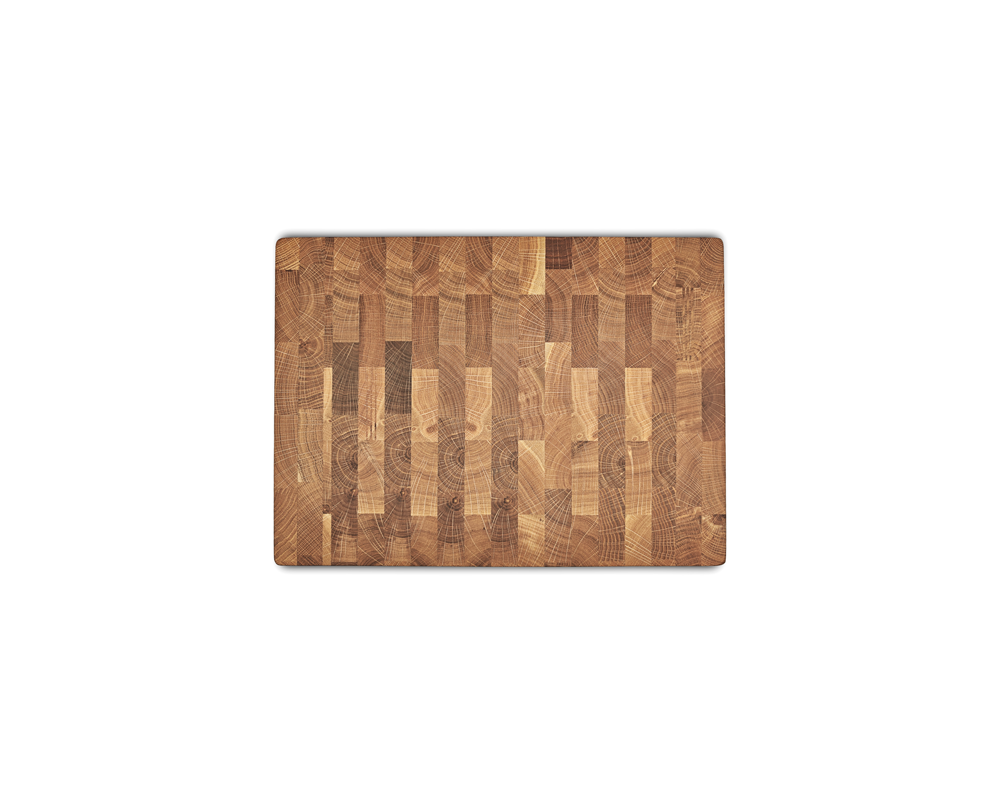 End-Grain Cutting Board with Tray - Oak