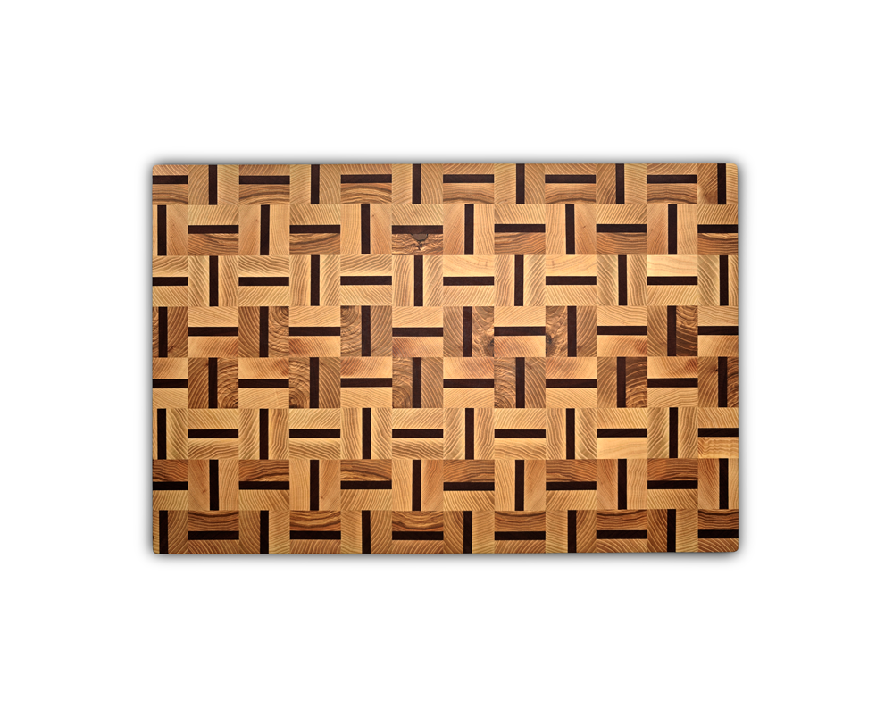 End-Grain Solid Wood Multi Patterned Cutting Board