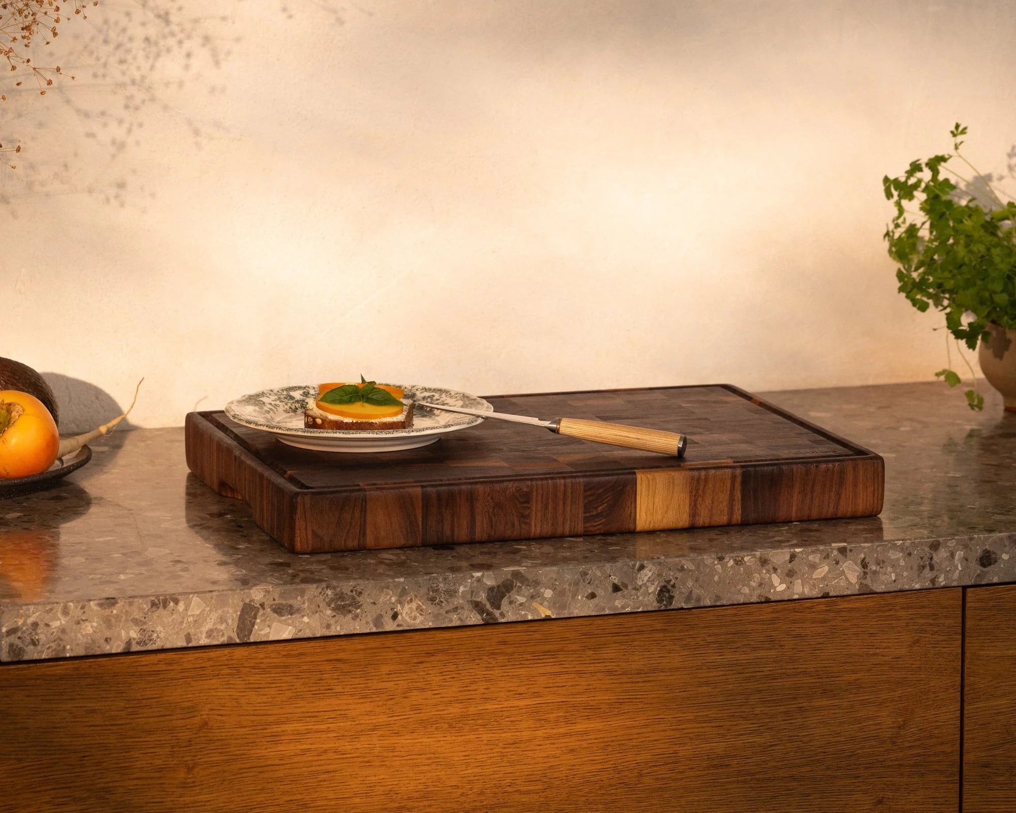 Classic Butcher Board with Groove - Walnut