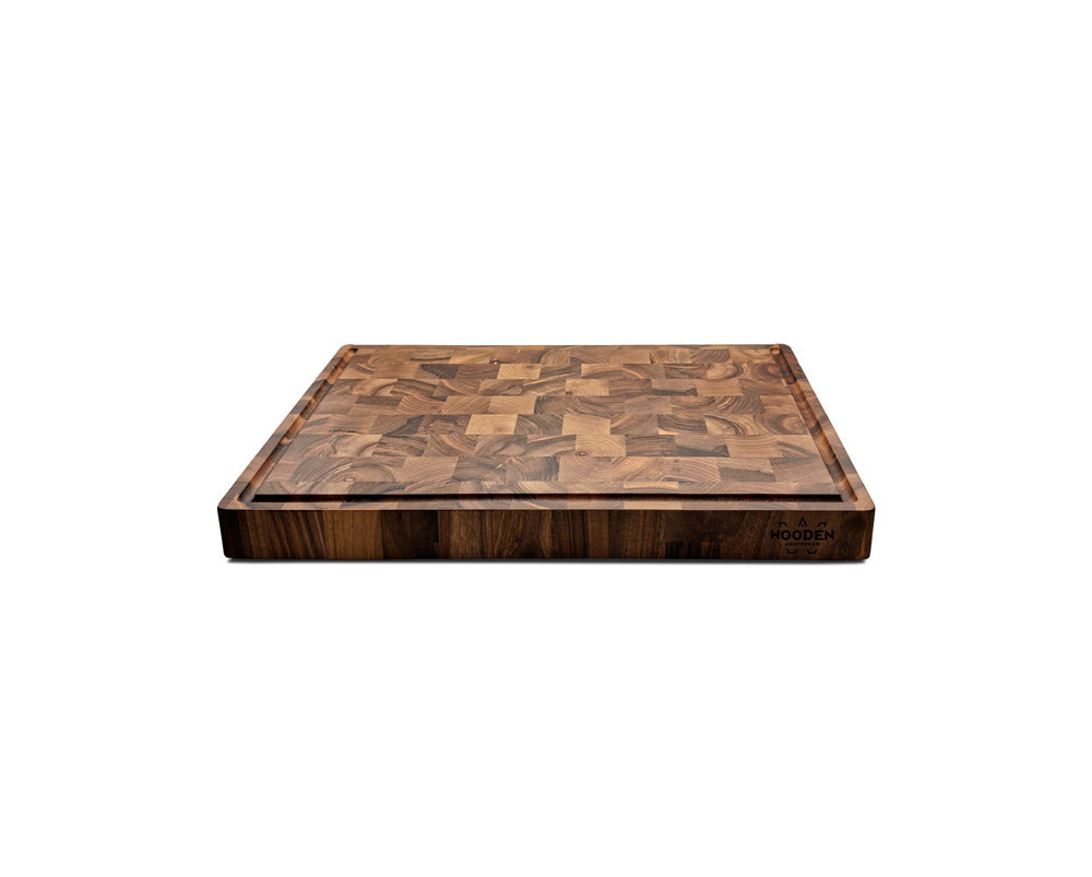 End-Grain Cutting Board - Walnut - 3/4 Juice Groove
