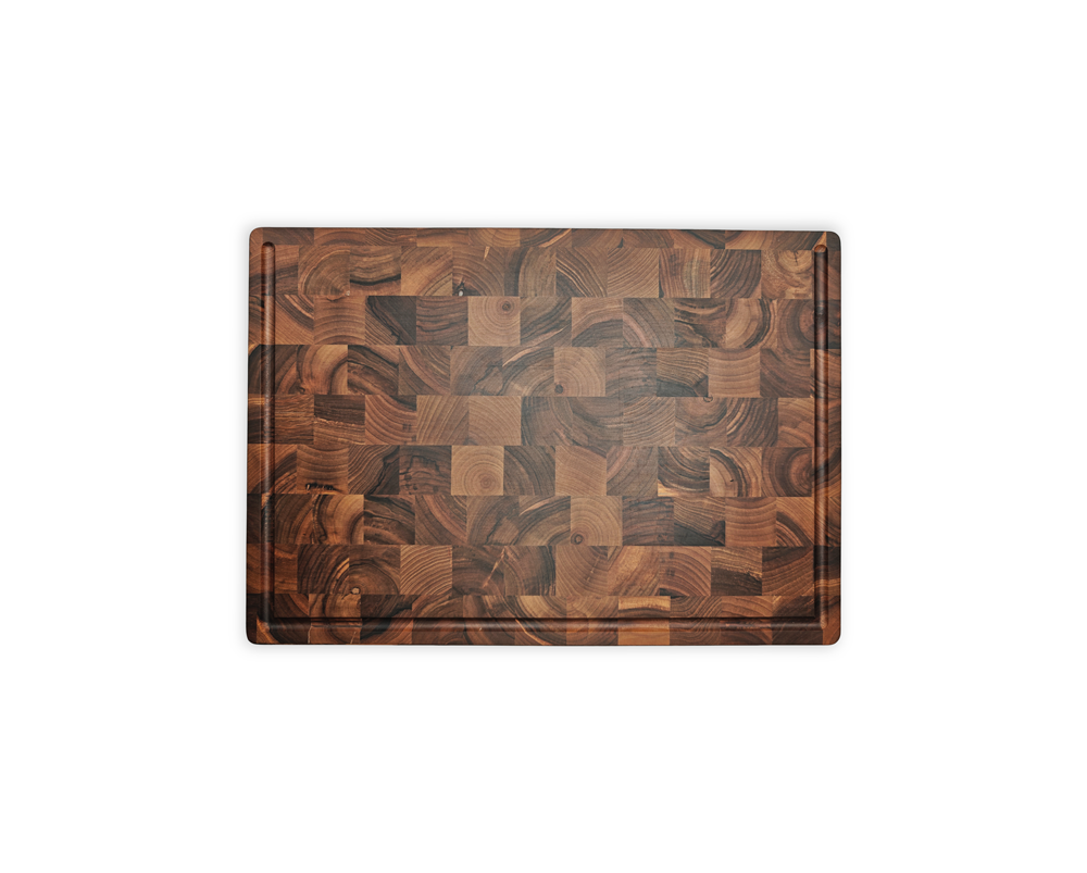 End-Grain Cutting Board - Walnut - 3/4 Juice Groove