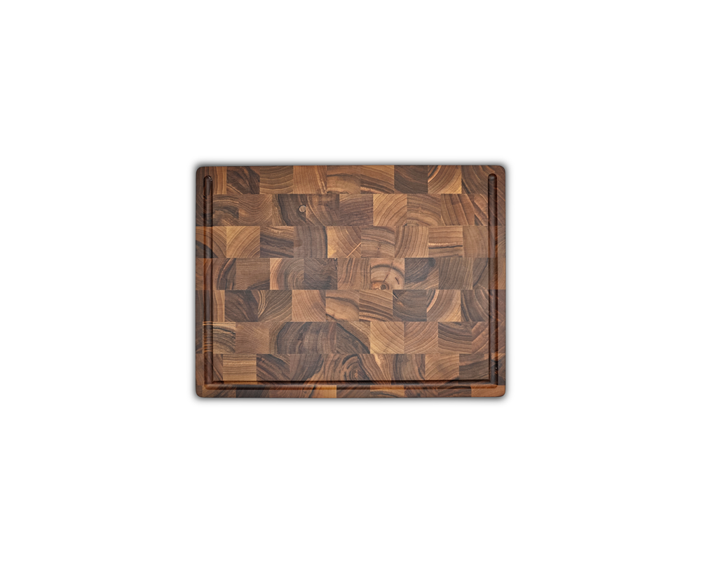 End-Grain Cutting Board - Walnut - 3/4 Juice Groove