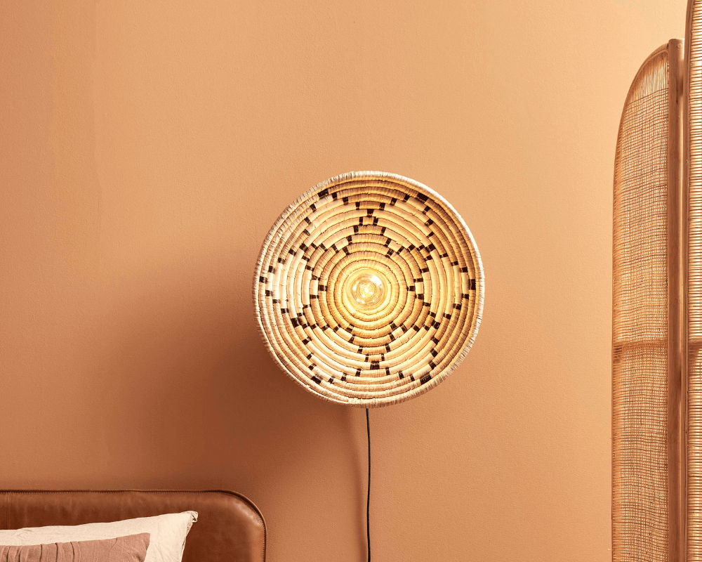 andros wall lamp white and natural with gold filament bulb good and mojo
