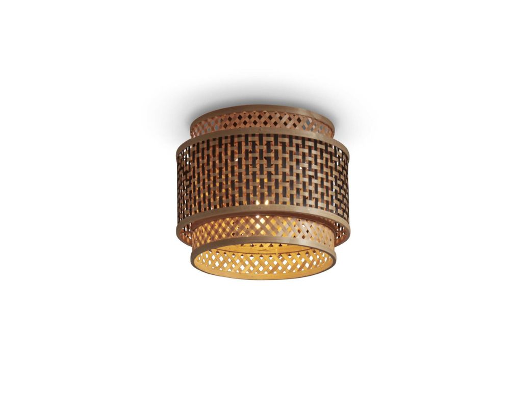 Ceiling Lamp - BHUTAN - Bamboo / Shade Round