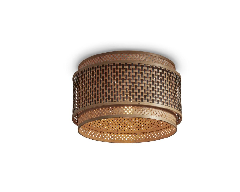 Ceiling Lamp - BHUTAN - Bamboo / Shade Round