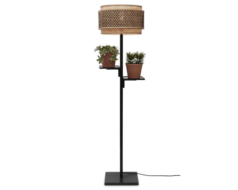 Floor Lamp with shelves - BHUTAN - Bamboo