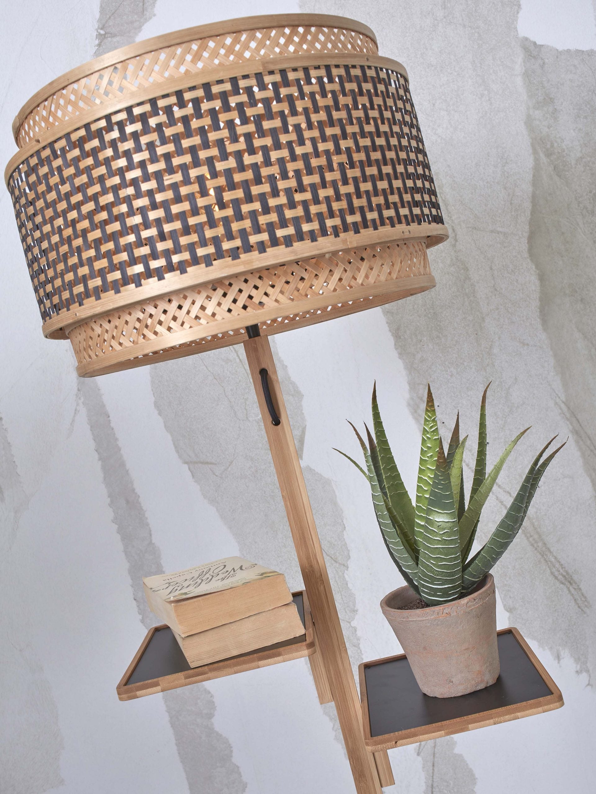 Floor Lamp with shelves - BHUTAN - Bamboo