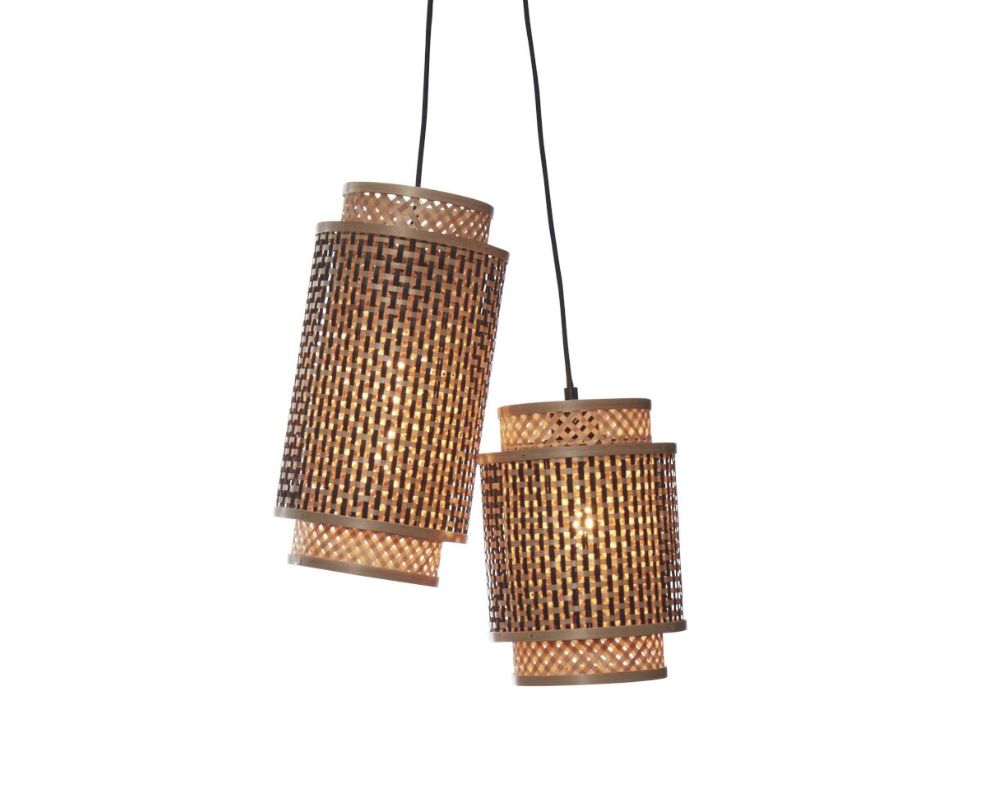 Hanging Lamp - BHUTAN - Bamboo / 2-Shades