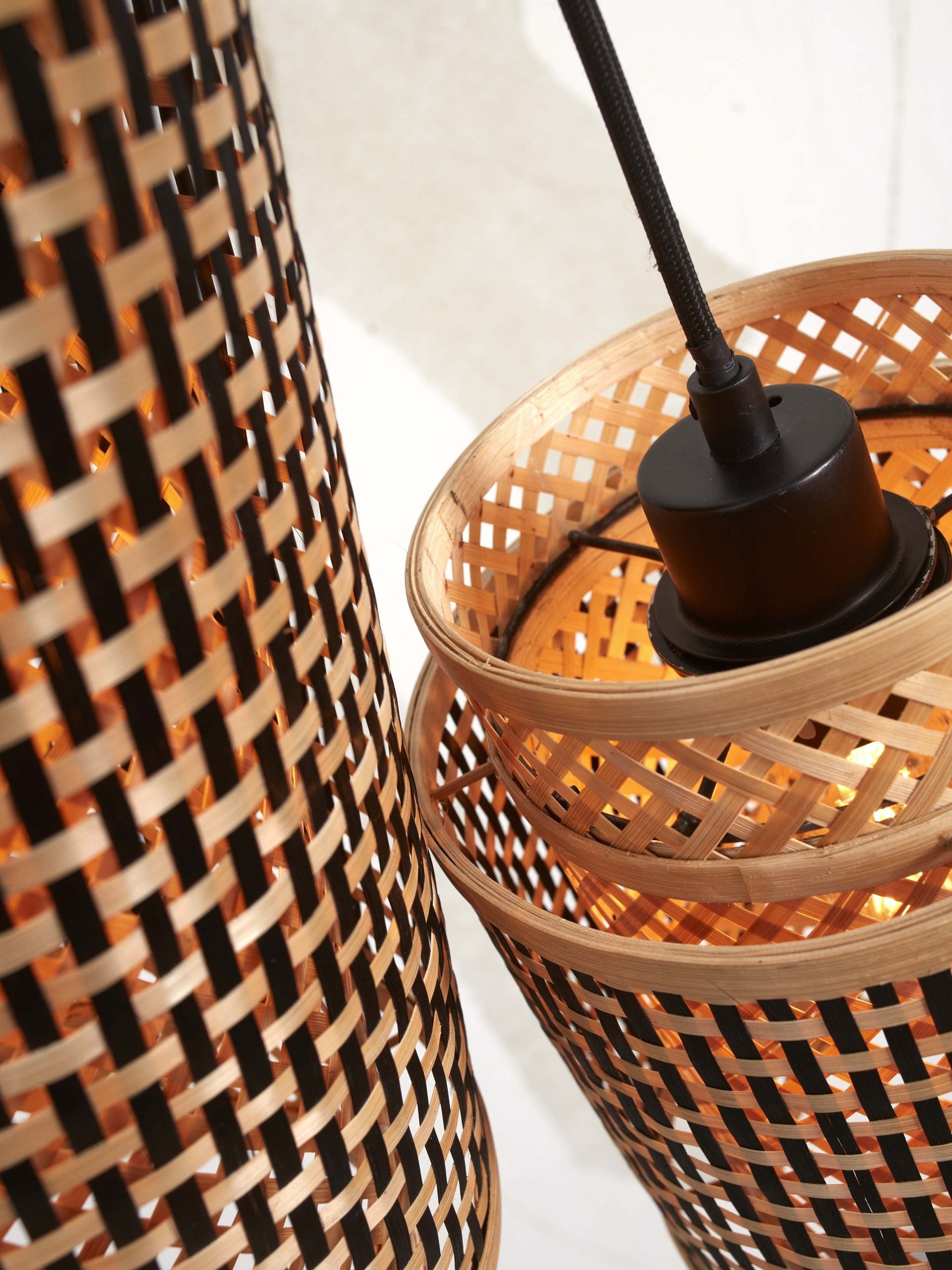 Hanging Lamp - BHUTAN - Bamboo / 2-Shades