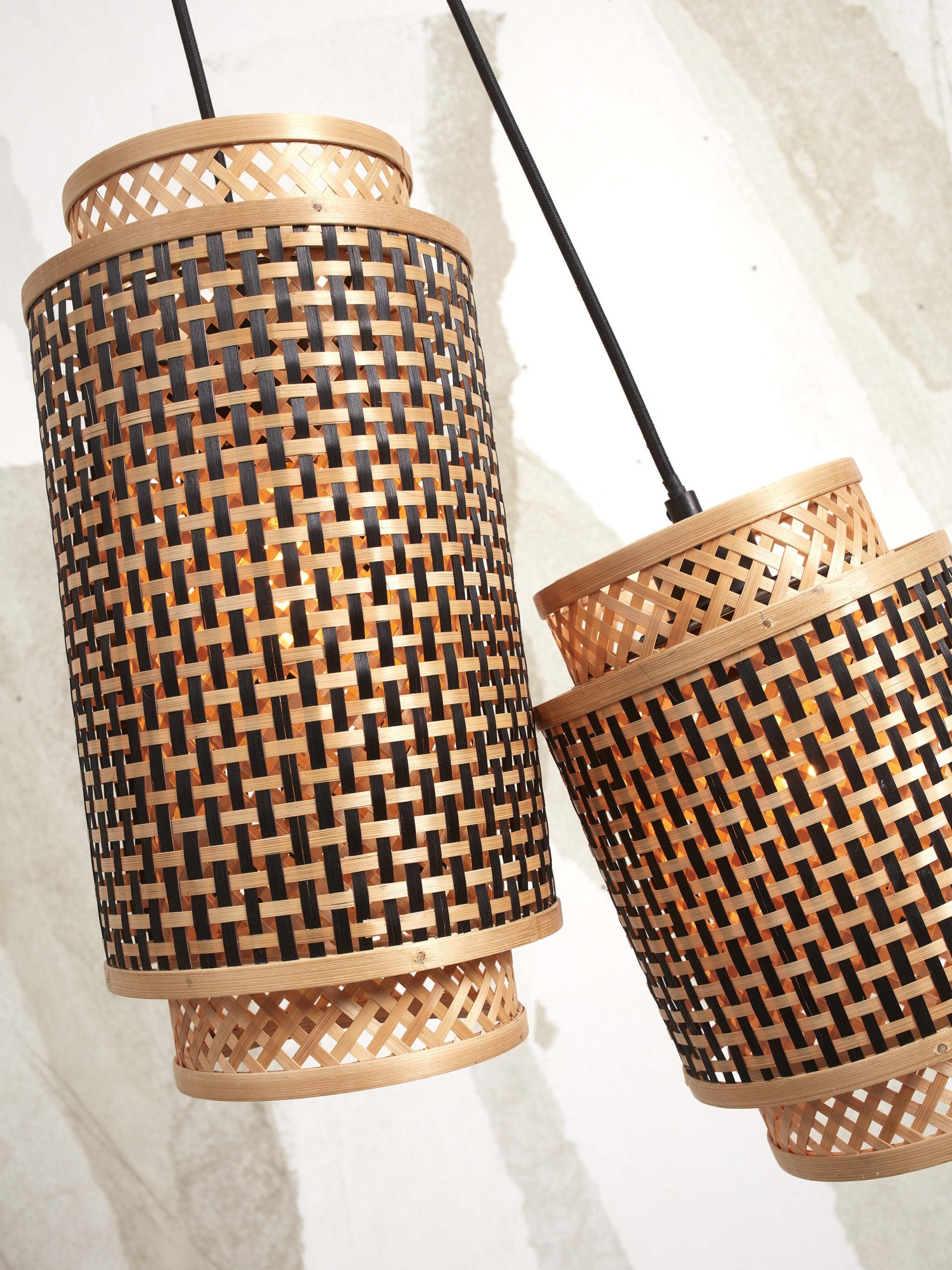 Hanging Lamp - BHUTAN - Bamboo / 2-Shades