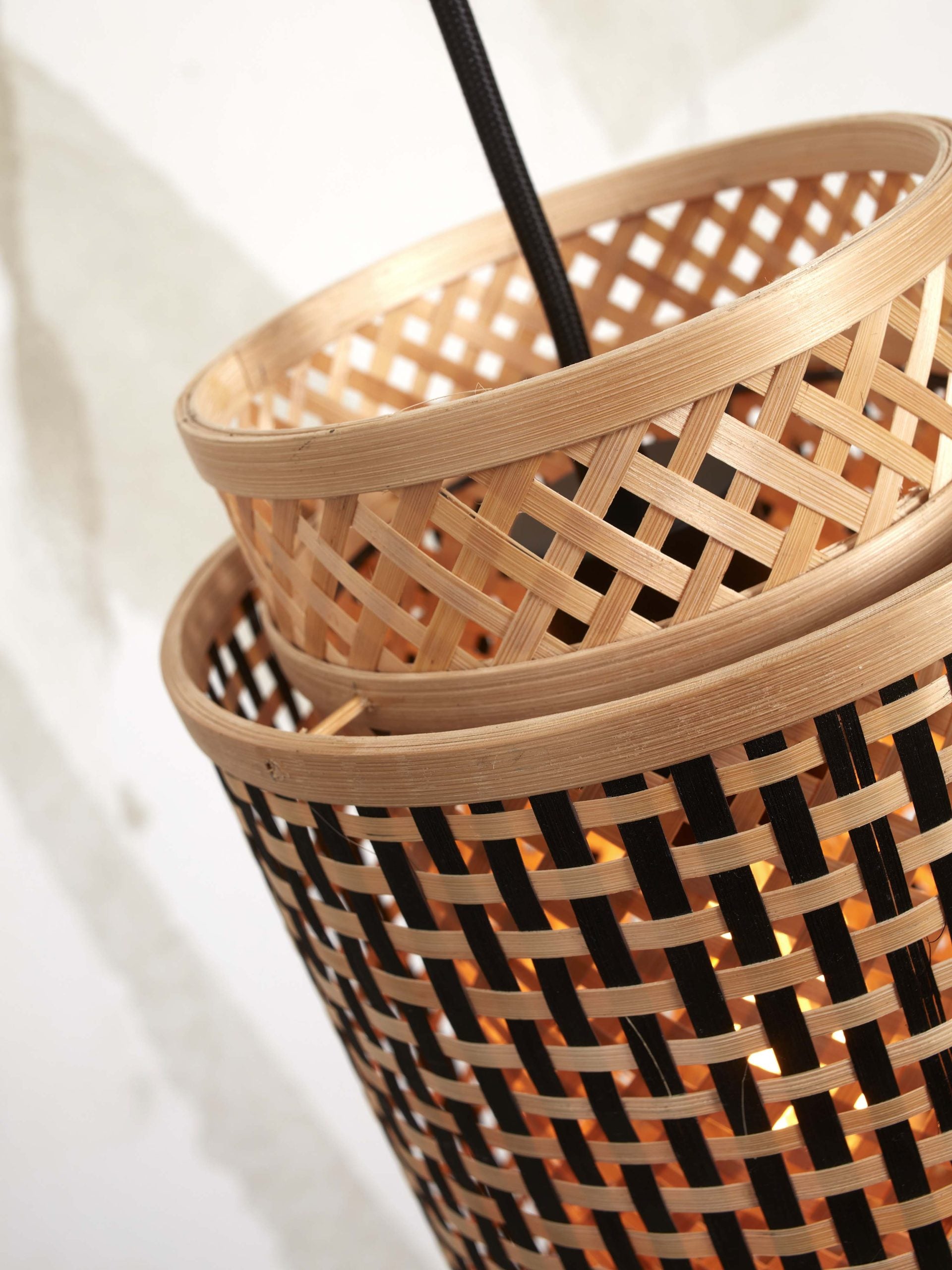 Hanging Lamp - BHUTAN - Bamboo / 2-Shades