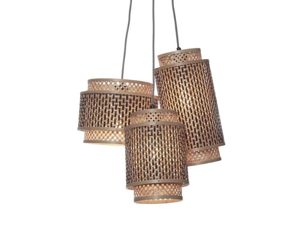 Hanging Lamp - BHUTAN - Bamboo / 3-Shades