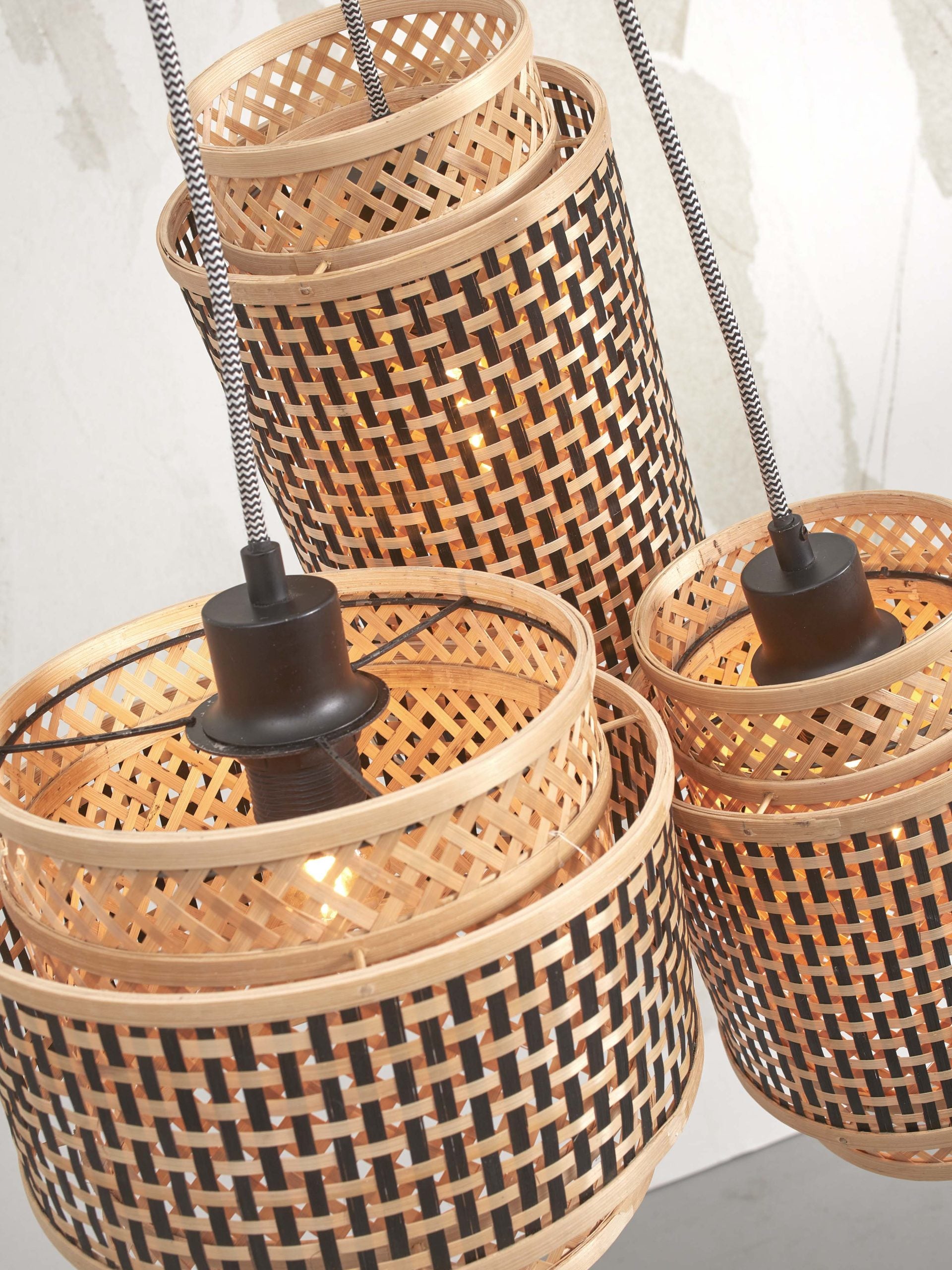 Hanging Lamp - BHUTAN - Bamboo / 3-Shades