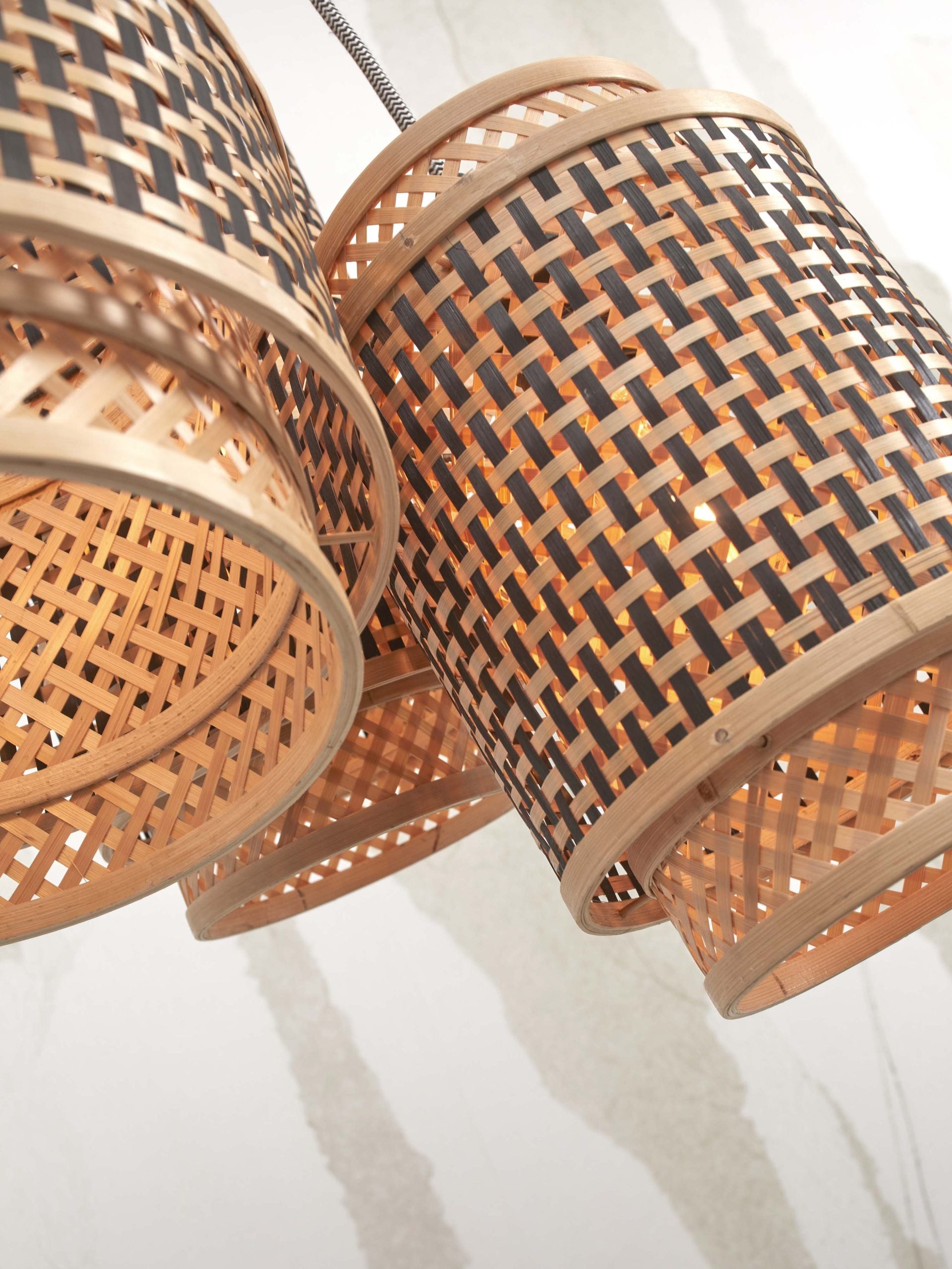 Hanging Lamp - BHUTAN - Bamboo / 3-Shades