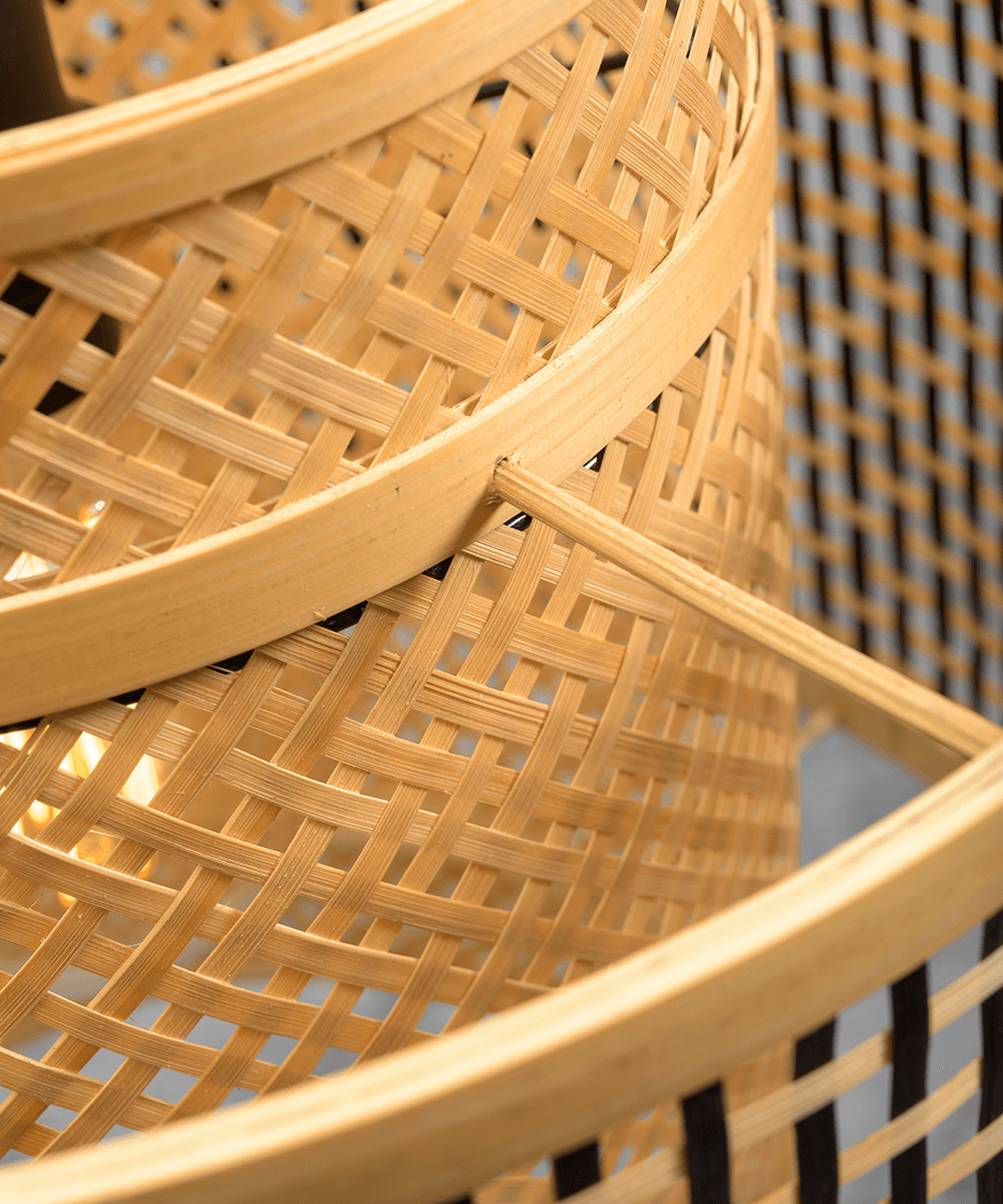 Wall Lamp - BHUTAN - Bamboo - Short Arm - Natural