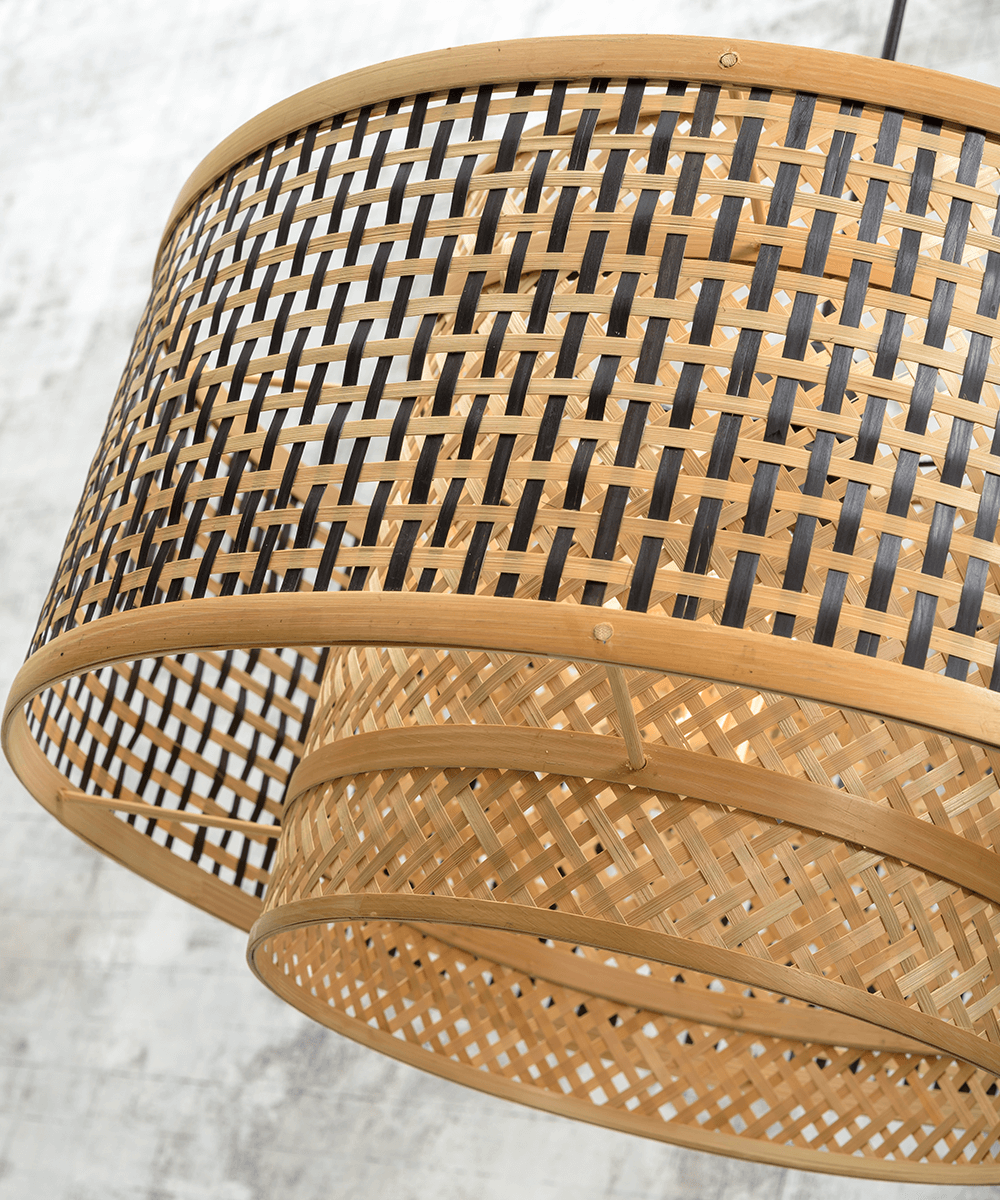 Wall Lamp - BHUTAN - Bamboo - Short Arm - Natural