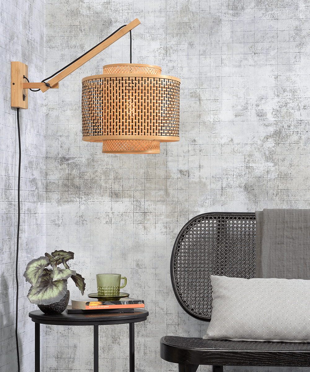 Wall Lamp - BHUTAN - Bamboo - Short Arm - Natural